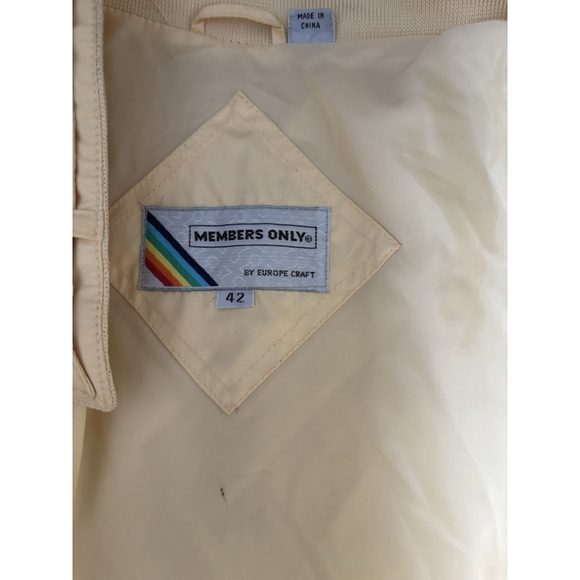 Vintage Members Only Yellow Racer Jacket Adults Size 42 Zip Up - Picture 10 of 10